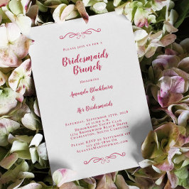 Elegant Bridal Brunch Bridesmaids Magenta Roter Ch Einladung