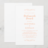 Elegant Bridal Brunch Bridesmaids Trendy Peach Einladung (Vorne/Hinten)