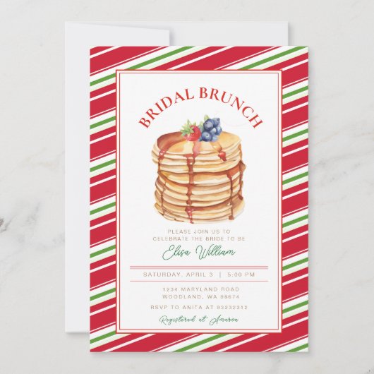 Elegant Bridal Brunch Weihnachtsfest Einladung (Vorderseite)