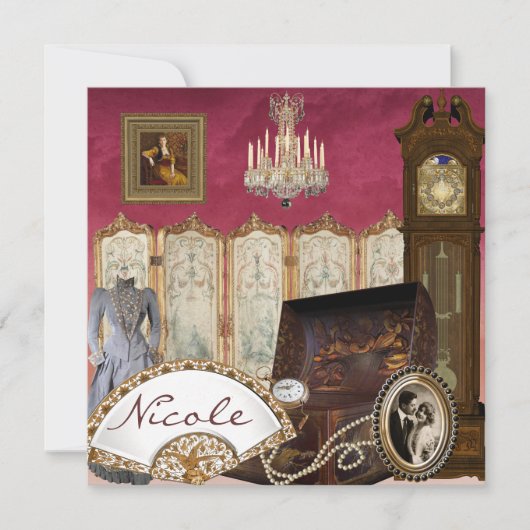 ELEGANT Bridal Dusche Einladung (Vorderseite)