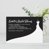 Elegant Bridal Dusche Einladung schwarz (Stehend Vorderseite)