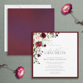 Elegant Bridal Luncheon Floral Burgundy Einladung