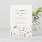 Elegant Bridal Luncheon Wildblume Einladung (Stehend Vorderseite)