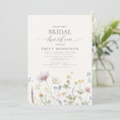 Elegant Bridal Luncheon Wildblume Einladung (Stehend Vorderseite)