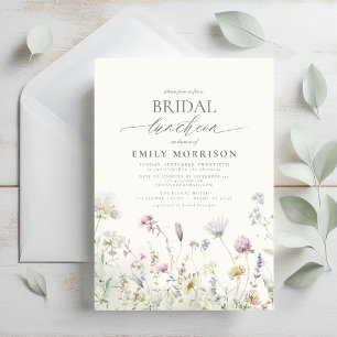 Elegant Bridal Luncheon Wildblume Einladung