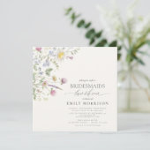 Elegant Bridal Luncheon Wildblume Sage Green Einladung (Stehend Vorderseite)