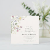 Elegant Bridal Luncheon Wildblume Sage Green Einladung (Stehend Vorderseite)