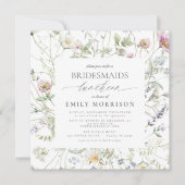 Elegant Bridal Luncheon Wildblume Sage Green Einladung (Vorderseite)