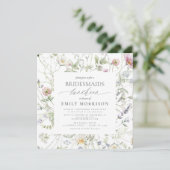 Elegant Bridal Luncheon Wildblume Sage Green Einladung (Stehend Vorderseite)