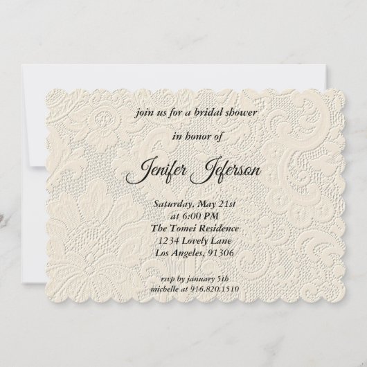 Elegant Bridal Shower Invitation Einladung (Rückseite)