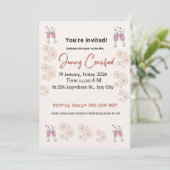 Elegant Bridal Shower Invitation | Printable & Cus Einladung (Stehend Vorderseite)