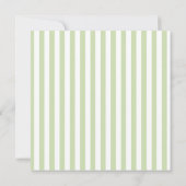 Elegant Bridal Shower Modern Script Green Stripes Einladung (Rückseite)