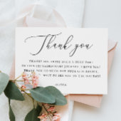 Elegant Bridal Shower Note | Minimalist Script Dankeskarte