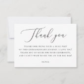 Elegant Bridal Shower Note | Minimalist Script Dankeskarte (Vorderseite)