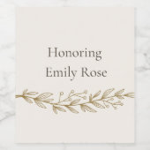 Elegant Bridal Shower Party  Weinetikett (Einzelnes Label)