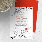 Elegant Bridal Shower Red Dragonfly Einladung
