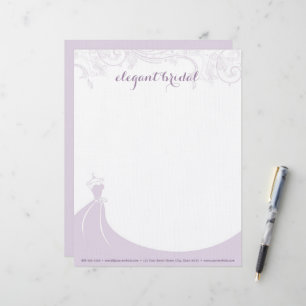 Elegant Bridal Wedding Gown Lila Letterhead Briefbogen