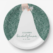 Elegant Bride auf Emerald Green Brautparty Pappteller (Vorderseite)
