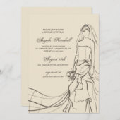 Elegant Bride Brautparty Einladung (Vorne/Hinten)