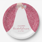 Elegant Bride Brautparty Magenta Pappteller (Vorderseite)