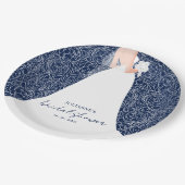 Elegant Bride Brautparty Navy Blue Pappteller (Schrägansicht)
