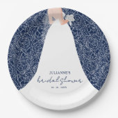 Elegant Bride Brautparty Navy Blue Pappteller (Vorderseite)