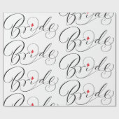 Elegant Bride Calligrafy Extravagant Script Letter Geschenkpapier (Flach)