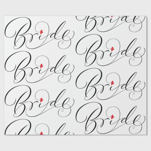 Elegant Bride Calligrafy Extravagant Script Letter Geschenkpapier (Flach)