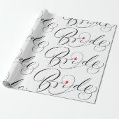 Elegant Bride Calligrafy Extravagant Script Letter Geschenkpapier (Ungerollt)