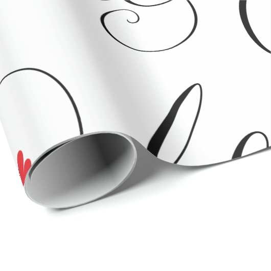 Elegant Bride Calligrafy Extravagant Script Letter Geschenkpapier (Rolleneckpunkt)