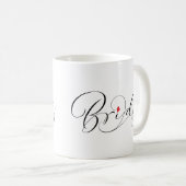 Elegant Bride Calligrafy Extravagant Script Letter Kaffeetasse (VorderseiteRechts)