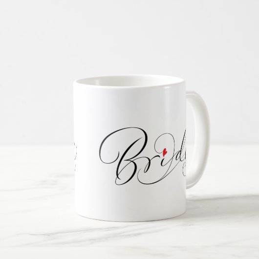 Elegant Bride Calligrafy Extravagant Script Letter Kaffeetasse (VorderseiteRechts)