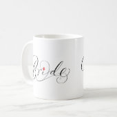 Elegant Bride Calligrafy Extravagant Script Letter Kaffeetasse (Vorderseite Links)