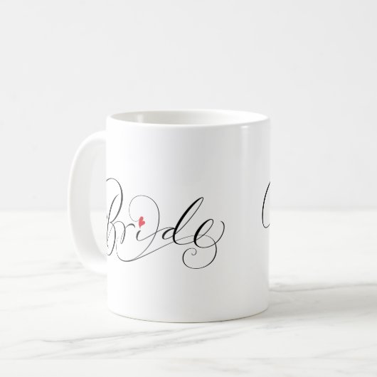 Elegant Bride Calligrafy Extravagant Script Letter Kaffeetasse (Vorderseite Links)
