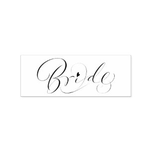 Elegant Bride Calligrafy Extravagant Script Signat Gummistempel
