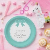 Elegant Bride & Co. Aquamarines Blue Bow-Brautpart Pappteller (Party)