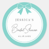 Elegant Bride & Co. Aquamarines Blue Bow-Brautpart Runder Aufkleber (Vorderseite)