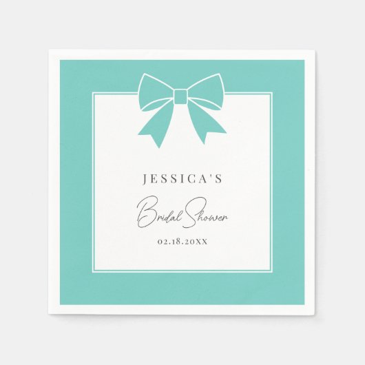 Elegant Bride & Co. Aquamarines Blue Bow-Brautpart Serviette (Vorderseite)