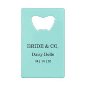 Elegant Bride & Co. Brautparty Türkis Geldbeutel Flaschenöffner (Rückseite)