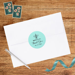Elegant Bride & Co. Brautparty Türkis Runder Aufkleber