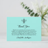 Elegant Bride & Co. Bridal Shower Teal Dankeskarte (Stehend Vorderseite)
