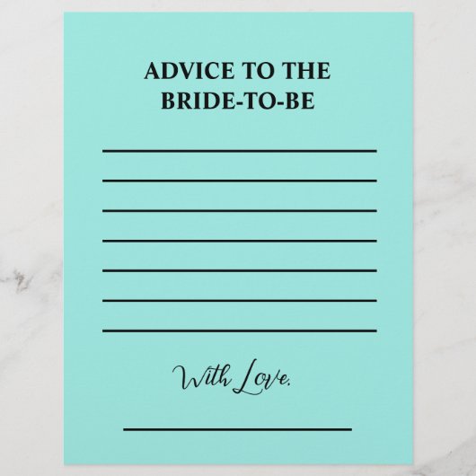 Elegant Bride & Co. Bridal Shower Teal Flyer (Vorne)