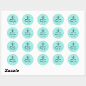 Elegant Bride & Co. Bridal Shower Teal Runder Aufkleber (Blatt)