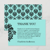 Elegant Bride & Co. Damast Junggesellinnen-Abschie Dankeskarte (Vorne/Hinten)