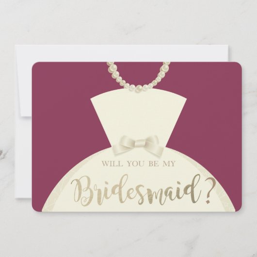 Elegant, Bride Dress Bridesmaid Card Einladung (Vorderseite)