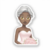 Elegant Bride Emoji mit rosa Gown Aufkleber (Vorderseite)