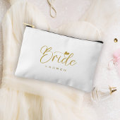 Elegant Bride Gold Script Name Cosmetic Geschenk Zubehörtasche