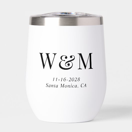 Elegant Bride Groom Monogram Initials Wedding (Vorderseite)