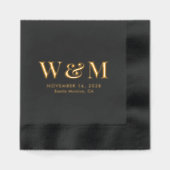Elegant Bride Groom Monogram Initials Wedding Servietten Mit Folie (Vorderseite)
