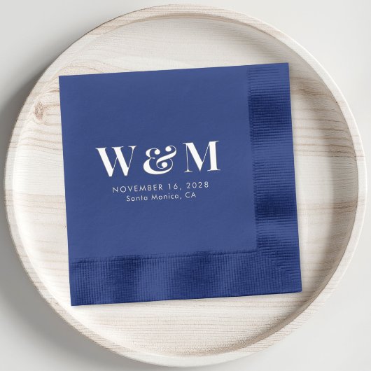 Elegant Bride Groom Monogram Initials Wedding Servietten Mit Folie